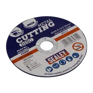 Sealey Cutting Disc 50-Pack 100x1.6mm 16mm Bore For Stainless Steel PTC/100CT50