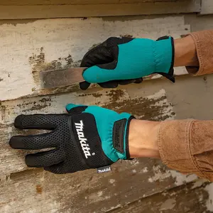 Makita P-84676 Open Cuff Working Gloves XL x2 Pair Kit - ANSI EN388 Rated