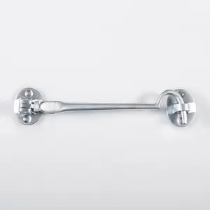 Heavy Duty Cabin Hook & Eye Satin Chrome 152mm Arm Cabinet Hatch Lock