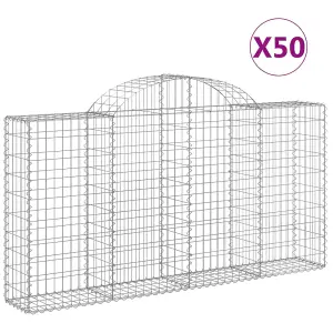 Berkfield Arched Gabion Baskets 50 pcs 200x30x100/120 cm Galvanised Iron