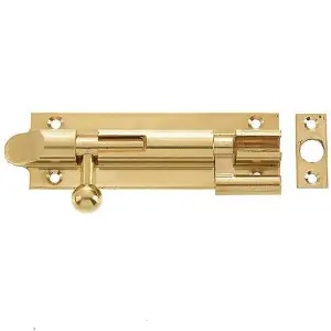 AFIT Polished Brass Bell Pattern Necked Barrel Bolt  102 x 32mm