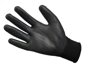 Scan Black PU Coated Gloves - XL Size 10 12 PairsSCAGLOPU12XL