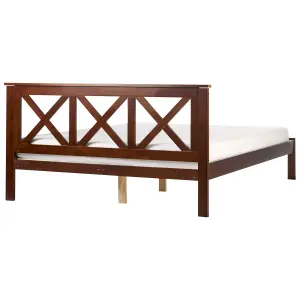 Wooden EU King Size Bed Dark TANNAY