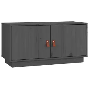 Berkfield TV Cabinet Grey 80x34x40 cm Solid Wood Pine