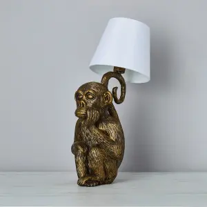 Litecraft Maurice Gold 1 Light Monkey Table Lamp