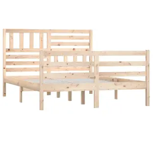 Berkfield Bed Frame Solid Wood 135x190 cm 4FT6 Double