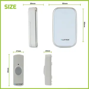 MIP3 - 32 Melody Battery Operated Portable Door Chime Kit - White