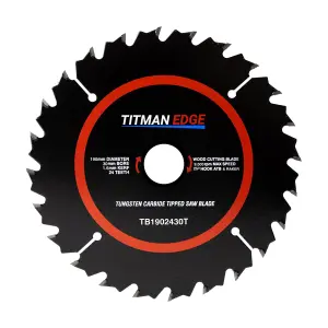 Titman Edge TCT Thin Kerf Saw Blade 190mm x 30mm x 24 Tooth - TB1902430T