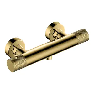 RAK Amalfi Thermostatic Bar Shower Valve Bottom Outlet - Brushed Gold