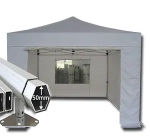 3m x 3m Extreme 50 Instant Shelter Pop Up Gazebos Frame, Canopy & Sides - White