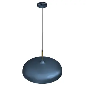 Milagro Lincoln Blue 45CM Pendant Lamp Stylish Hand Made Scandi Style Lamp With A Golden Finish To The Shade Interior 1XE27