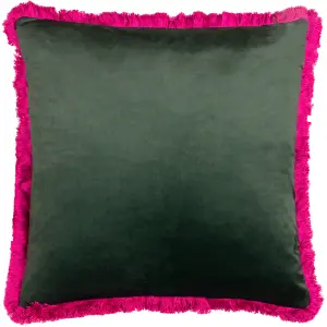 Paoletti Lupita Fringed Animal Printed Satin Polyester Filled Cushion