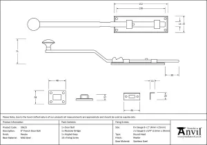 From The Anvil Pewter 6 Inch French Door Bolt