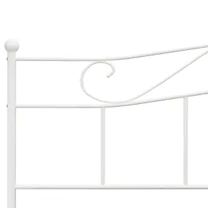 Berkfield Bed Frame White Metal 180x200 cm 6FT Super King