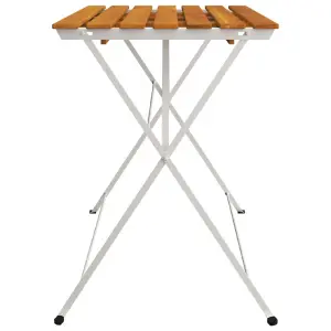 Berkfield Folding Bistro Table 100x54x71 cm Solid Wood Acacia and Steel