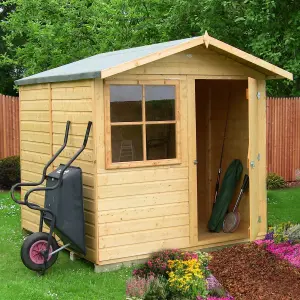 Shire Abri 7x7 ft Apex Wooden Shed with floor & 1 window - Assembly service included