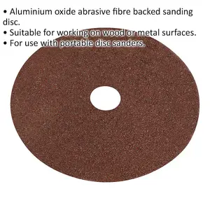 25 Pack 115mm Sanding Discs - 24 Grit Aluminium Oxide for Wood and Metal