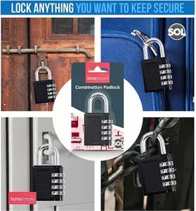 4 Digit Combination Padlock with Code, Locker Padlocks, Padlock for Gym Locker, Coded Padlock, Pad Lock, Suitcase Lock