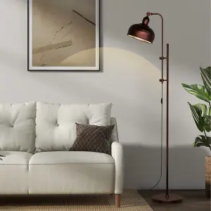 Costway Industrial Metal Floor Lamp Height Adjustable Tall Lightstand w/ 180 Degree Lampshade