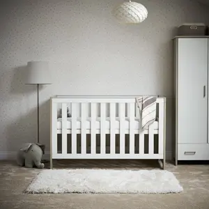 Nika Mini Cot Bed & Underdrawer Grey Wash/White