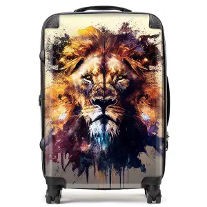 Majestic Lion Face Splashart Suitcase - Medium