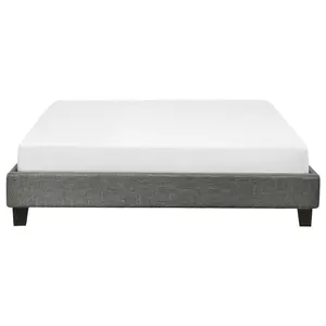 Fabric EU King Size Bed Grey ROANNE