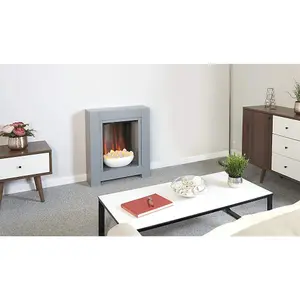 Adam Monet Fireplace Suite in Grey with Electric Fire, 23 Inch