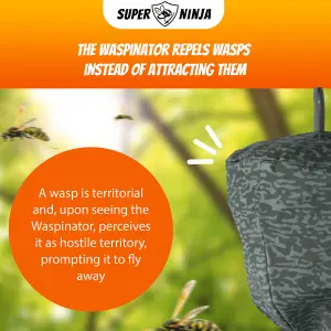 Waspinator Twin Pack - Wasp Repellent for Outdoor Areas, Decoy False Wasp Nests, Garden Wasp Deterrent - Artificial Wasp Nest