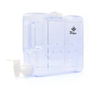 3L Slim Fridge Water Dispenser - Plastic PETG Travel Desktop Container, Blue white - Holds 3 liters