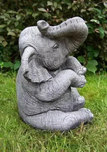 Stunning Trunk-Up Large Elephant Garden Ornament