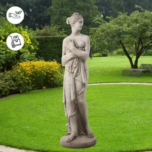 Stone Cast Pandora Lady Garden Statue and Column