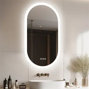 Oval LED Wall Mirror 100cm H x 50cm W