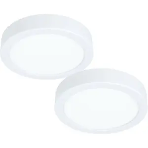 2 PACK Wall / Ceiling Light White 160mm Round Surface Mounted 10.5W LED 4000K