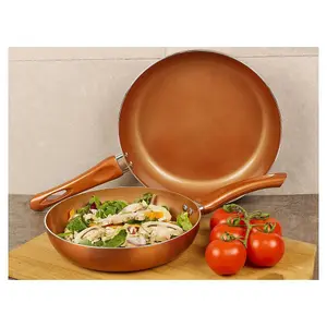 URBN-CHEF 2pcs Ceramic Copper Induction Frying Pans Saucepans Cookware Set