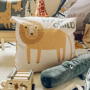 rucomfy Printed Indoor Safari Lion Floor Cushion Beanbag