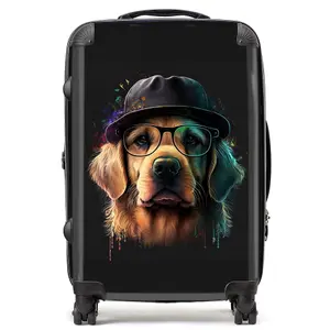 Golden Retriever Dog Splashart Suitcase - Medium