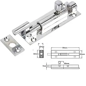 Dzina Barrel Bolt Necked 50mm (2 inch x 1 inch)-Pack 1