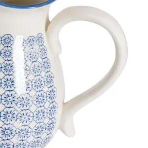 Nicola Spring - Hand-Printed Water Jug - 2.2 Litre - Navy - Pack of 6