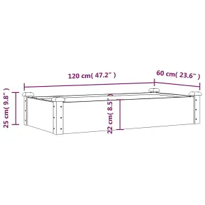 Berkfield Garden Raised Bed with Liner 120x60x25 cm Solid Wood Fir