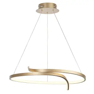 Luminosa Rafe LED Ceiling Pendant Matt Brushed Gold & White Silicone