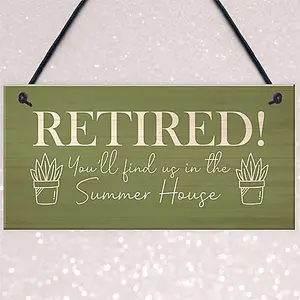 Red Ocean Summerhouse Sign Novelty Retirement Gift Hanging Door Garden Sign Shed Sign Gift For Him Her Friendship Gift