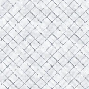 Galerie Homestyle White Blue Grey Chicken Wire Smooth Wallpaper