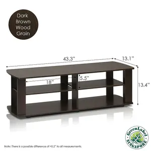 Furinno 11191DBR THE Entertainment Center TV Stand, Dark Brown