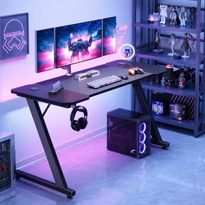 Ergonomic Gaming Computer Desk Black / 75cm H x 140cm W x 60cm D