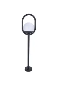 GoodHome Ruble Matt Black LED Outdoor Stake light (D)121mm, Pack of 3