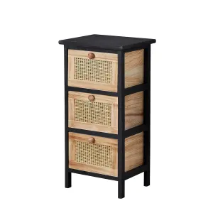 Home Source Mosina 3 Drawer Rattan Storage Chest