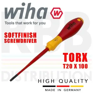 Wiha Screwdriver Torx 6pcs SlimFix T8 To T25 Heads 1000v VDE Electrician 36558