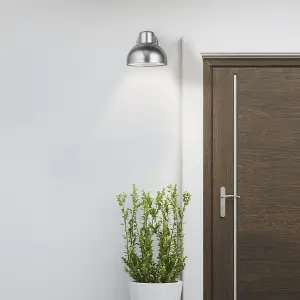 Lighting Collection Galvanised Outdoor Led Wall Light