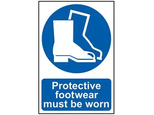 Essential Safety Sign: Wear Protective Footwear - Durable PVC 200 x 300mm