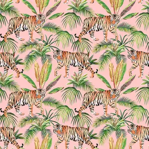 Bobbi Beck eco-friendly pink tropical tiger wallpaper